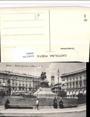 494061,Lombardia Milano Mailand Piazza Duomo e Monumento Vittorio Emanuele