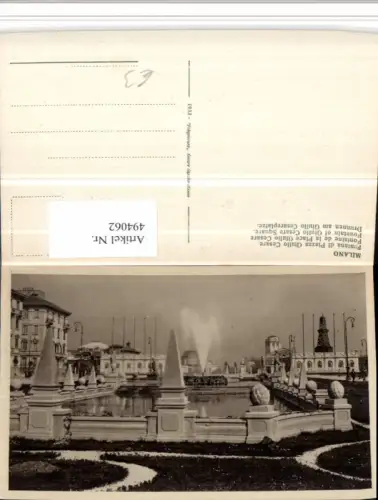494062,Lombardia Milano Mailand Fontana di Piazza Giulio Cesare Brunnen