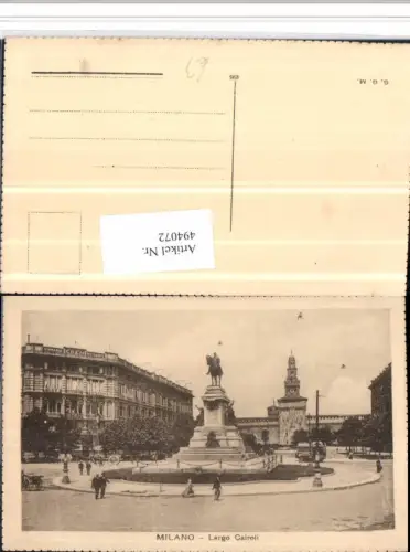 494072,Lombardia Milano Mailand Largo Cairoli Denkmal Statue