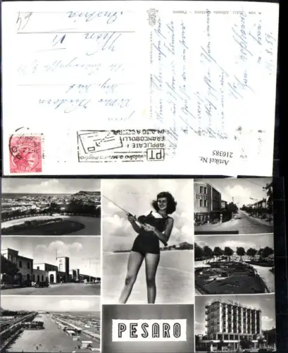 210385,Marche Pesaro Straßenansicht Hotel Strand Park Mehrbildkarte