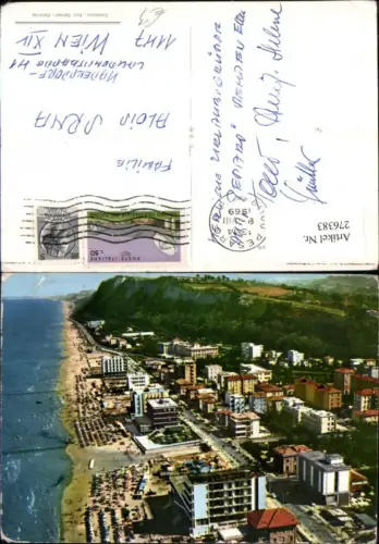 276383,Marche Pesaro Teilansicht Hotel Astoria Strand