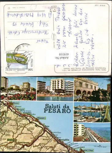 419310,Marche Pesaro Hafen Boote Strand Landkarte Mehrbildkarte