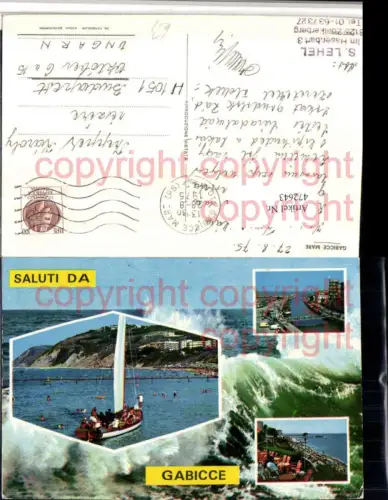 472643,Marche Pesaro Gabicce Mare Kanal Segelboot Mehrbildkarte