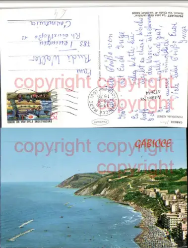 472644,Marche Pesaro Gabicce Mare Panorama Teilansicht Strand