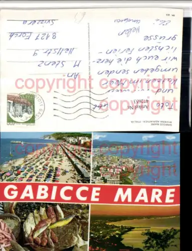 472653,Marche Pesaro Gabicce Mare Totale Strand Fische Mehrbildkarte