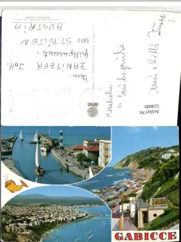 524609,Marche Pesaro Gabicce Totale Strand Boote Mehrbildkarte