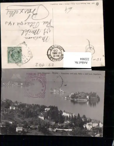 222804,Piemonte Lago Maggiore Stresa Panorama dell Isola Bella e dell Isola Superiore Inseln