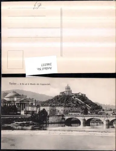 246557,Torino Turin Il Po ed il Monte die Cappuccini Brücke