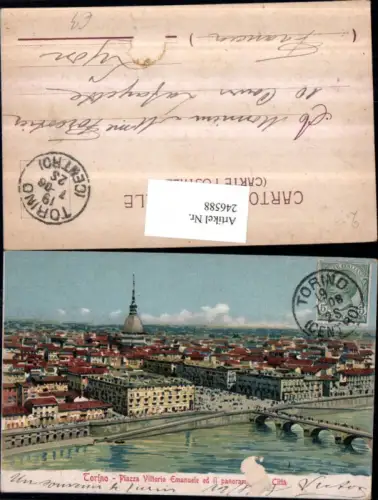 246588,Torino Turin Totale Piazza Vittorio Emanuele ed il panorama Citta Brücke