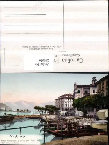 246656,Isole Borromee Il porto dell Isola Bella Anlegeplatz Ruderboote Gondeln