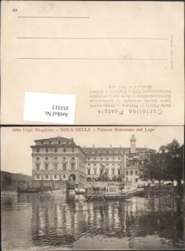 353315,Piemonte Verbano-Cusio-Ossola Lago Maggiore Isola Bella Palazzo Borromeo dal Lago Boot