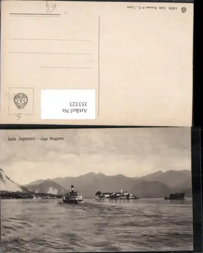 353323,Piemonte Verbano-Cusio-Ossola Lago Maggiore Isola Superiore Insel Dampfer Bergkulisse