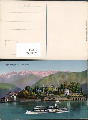 353324,Piemonte Verbano-Cusio-Ossola Lago Maggiore Isola Bella Insel Dampfer Bergkulisse