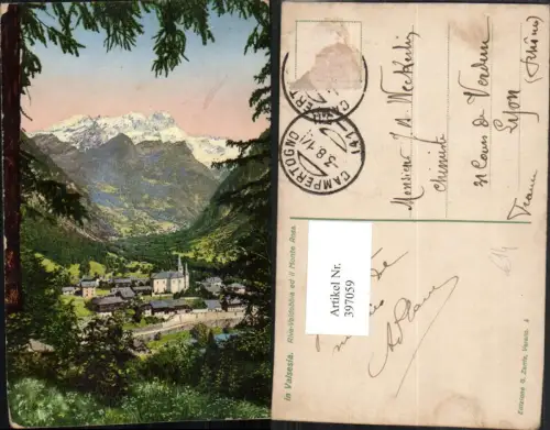 397059,Piemonte Vercelli Valsesia Riva-Valdobbia ed il Monte Rosa Totale Bergkulisse