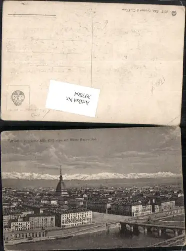 397064,Piemonte Torino Turin Panorama della Citta visto dal Monte Cappuccini Totale Bergkulisse