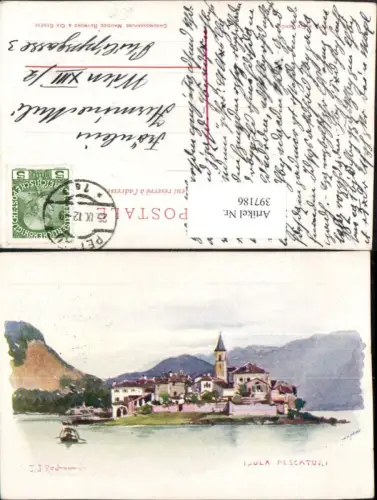 397186,Künstler AK J. J. Redmond Piemonte Verbano-Cusio-Ossola Isola Pescatori Insel
