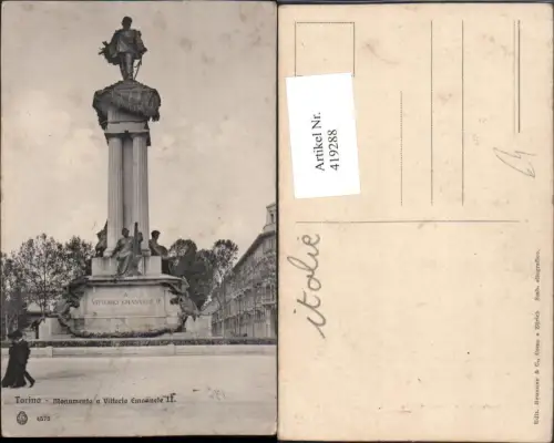 419288,Piemonte Torino Turin Monumento a Vittorio Emanuele Statue