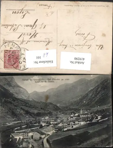 419290,Piemonte Torino Fenestrelle Val Chisone Panorama da Levante Totale Bergkulisse