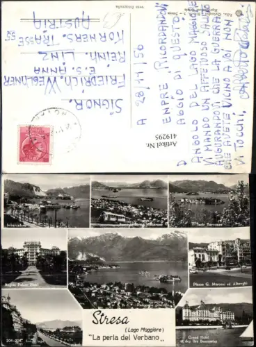 419295,Piemonte Verbano-Cusio-Ossola Stresa Panorama Palace Hotel Bergbahn Mehrbildkarte