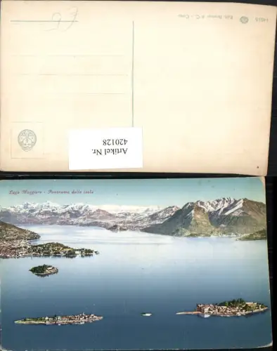 420128,Piemonte Verbano-Cusio-Ossola Lago Maggiore Panorama delle Isole Inseln Bergkulisse