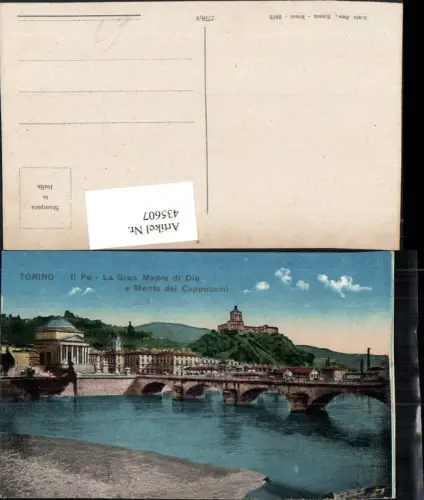 435607,Piemonte Torino Turin Il Po La Gran madre di Dio e Monte di Cappuccini Brücke
