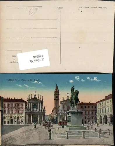 435616,Piemonte Torino Turin Piazza S. Carlo Platz Denkmal Statue