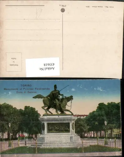 435618,Piemonte Torino Turin Monumento al Principe Ferdinando Duca di Genova Statue