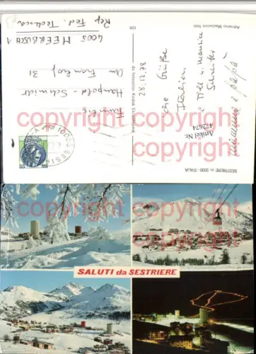 472674,Piemonte Torino Sestriere Totale Seilbahn Mehrbildkarte