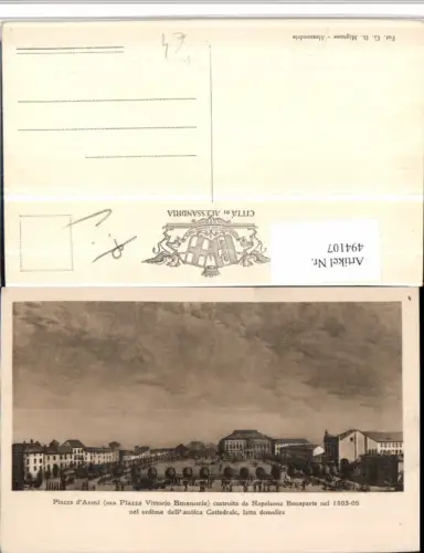 494107,Künstler AK Piemonte Alessandria Piazza Armi Vittorio Emanuele