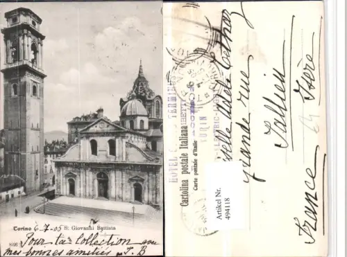 494118,Piemonte Torino Turin S. Giovanni Battista Kirche Turm