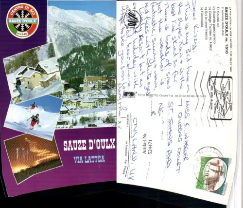 524471,Piemonte Torino Sauze d'Oulx Totale Skifahrer Mehrbildkarte