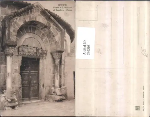 246305,Brindisi Chiesa di S. Giovanni al Sepolcro Museo Portal