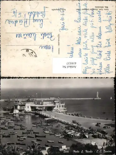 419337,Puglia Bari Molo S. Nicola C. C. Barion Seebrücke Boote