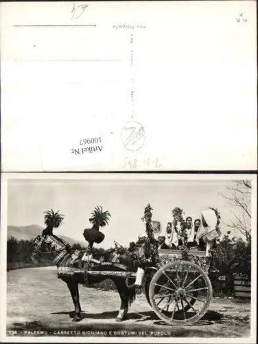 100967,Sicilia Palermo Carretto Siciliano e Costumi del Popolo Kutsche Volkstracht