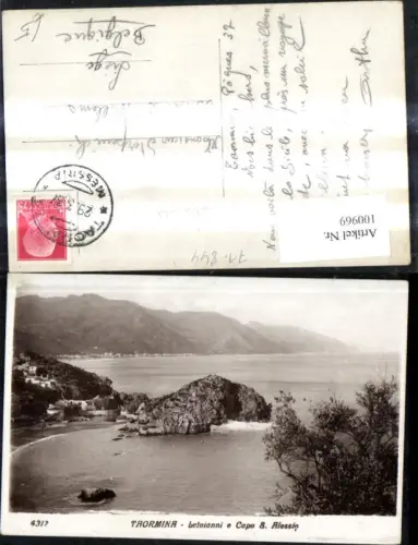 100969,Foto Ak Sicilia Taormina Letoianni e Capo S. Alessio Küste