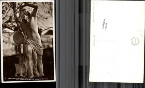 153950,Siracusa Statua di Archimede nel Giardino Pubblico Detailansicht Sicilia