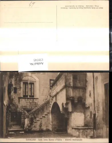 159745,Sicilia Siracusa Syrakus Sede della Banca d Italia Interno medioevale