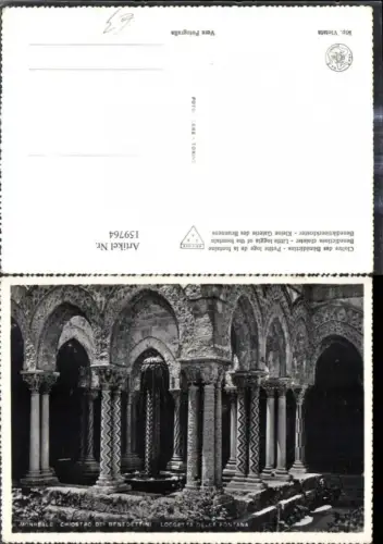 159764,Sicilia Palermo Monreale Chiostro d Benedettini Loggetta della Fontana Springbrunnen Hof Kloster