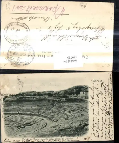 159775,Sicilia Siracusa Syrakus Teatro Greco con vista della Strada d Sepolcri pub Stengel Co 13166