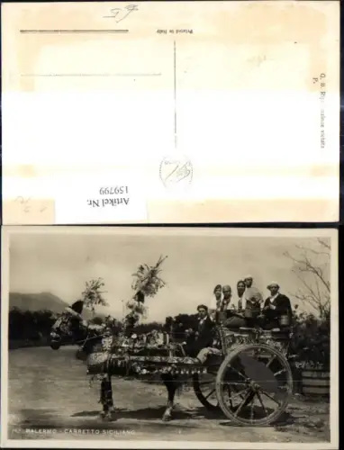 159799,Sicilia Palermo Carretto Siciliano Volkstypen Pferdewagen Kutsche Tracht