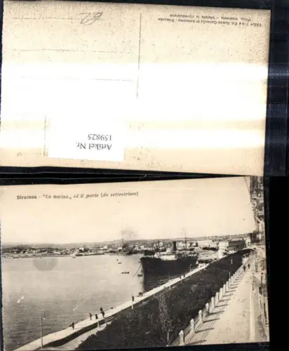 159825,Sicilia Siracusa Syrakus La Marina ed il porto Hafen Schiff Dampfer