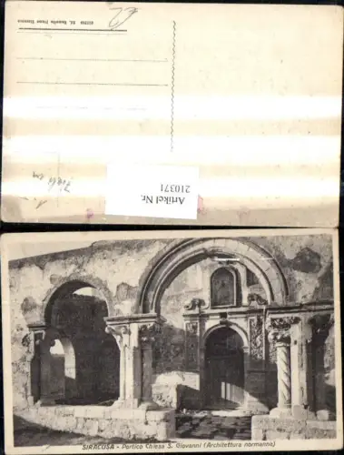 210371,Sicilia Siracusa Portico Chiesa S. Giovanni Architettura normanna Detailansicht