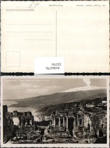 222741,Sicilia Taormina Teatro Greco con veduta dell Etna Ruine Vulkan Ätna