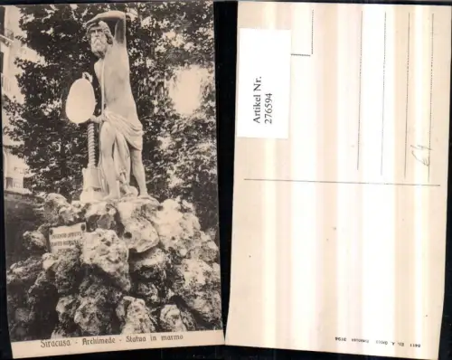 276594,Sicilia Siracusa Syrakus Archimede Statua in marmo Statue