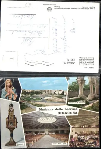 293126,Sicilia Siracusa Syrakus Teilansicht Kirche Muttergottes der Tränen Reliquiario Mehrbildkarte