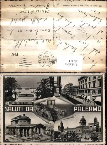 293134,Sicilia Palermo Cattedrale Teatro via Roma Tempel Kirche Theater Mehrbildkarte