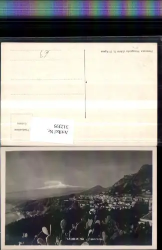 312395,Sicilia Messina Taormina Panorama Totale m. Vulkan