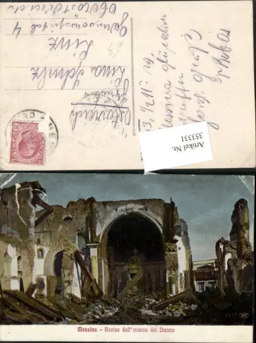 353331,Sicilia Messina Rovine dell interno del Duomo Dom Zerstörung Ruine