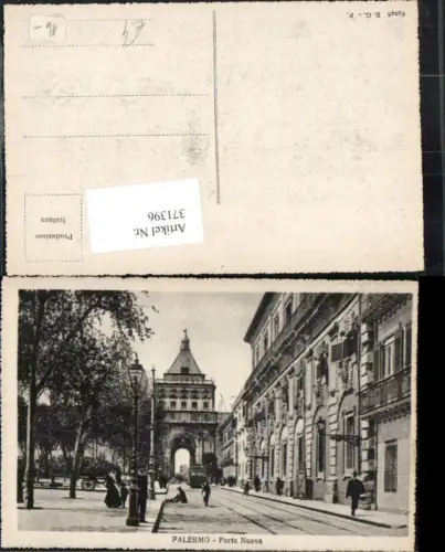 371396,Sicilia Palermo Porta Nuova Straßenansicht Tor