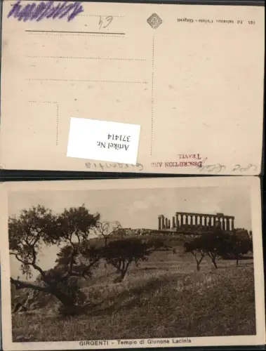 371414,Sicilia Agrigento Agrigent Girgenti Tempio di Giunone Lacinia Tempel